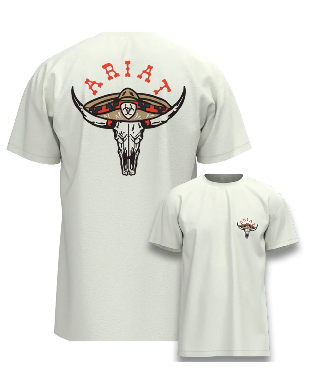 Ariat Mens Mexicali Vintage White T-Shirt, Color: Vintage White, Size: S