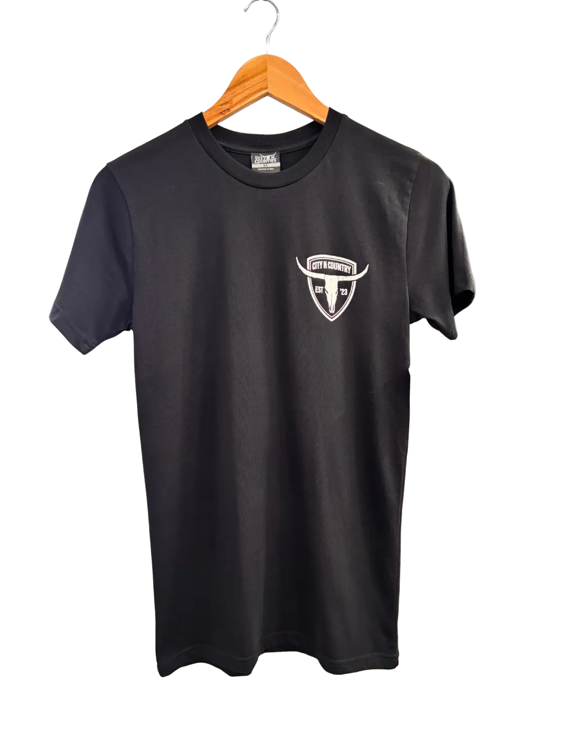 City N Country Mens Shield Black T-Shirt, Color: Black, Size: XS