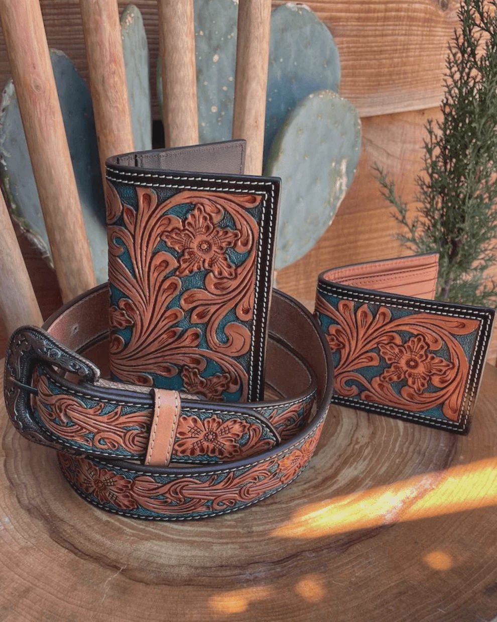 Outback King Western Cowboy Emerald Vine Wallet