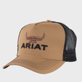 Ariat Bull Horn Trucker Cap Brown Navy Khaki