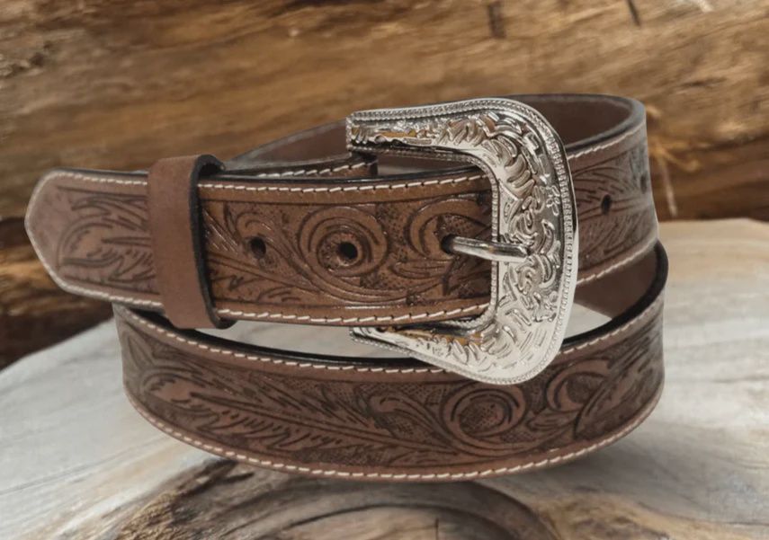 Outback King Antique Feathers Western Belt, Accessory size: 30