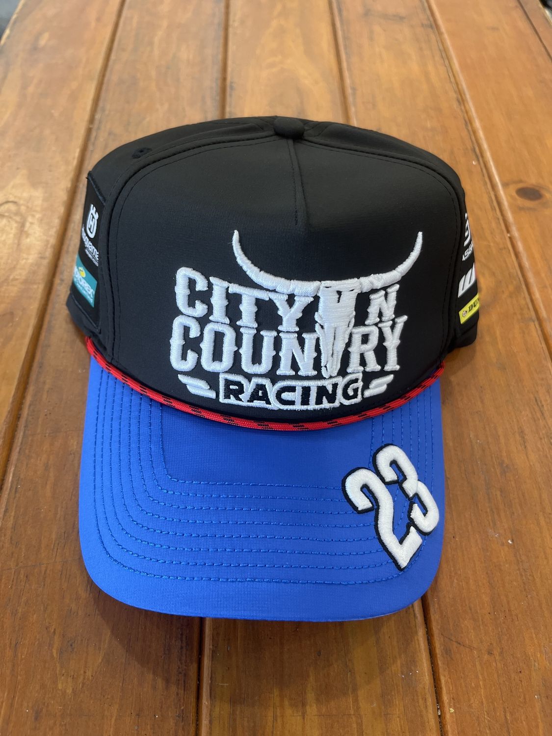 City N Country 3D Racing Black and Blue Rope Cap