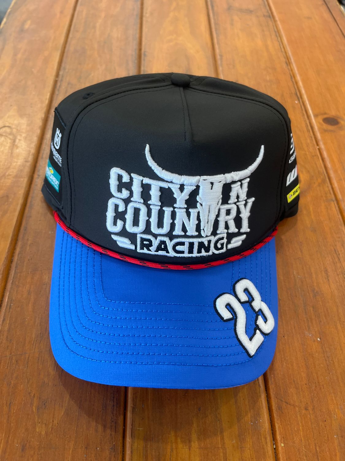 City N Country 3D Racing Black and Blue Rope Cap