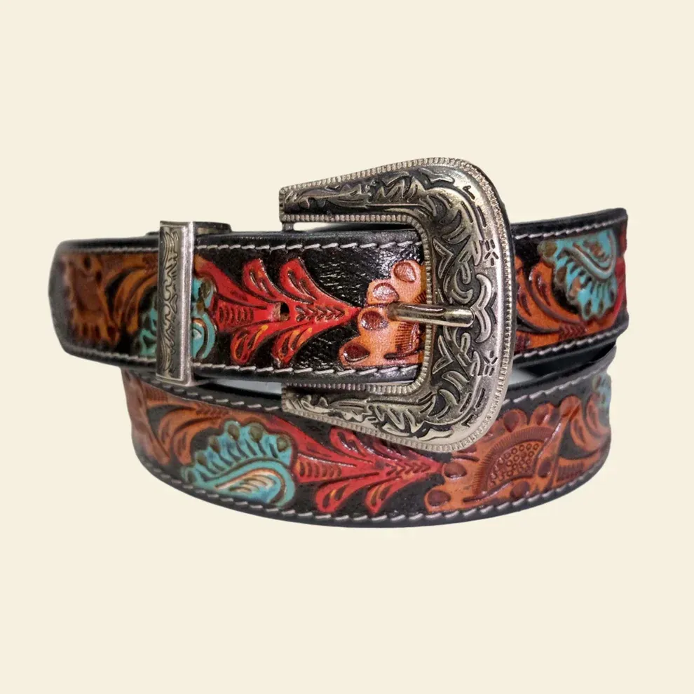 Outback King Southwestern Flame Western Belt, Accessory size: 30