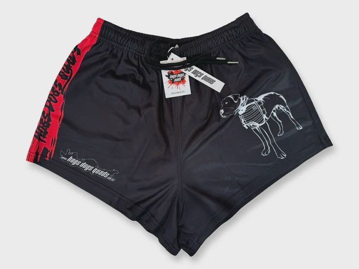 Hogs Dogs and Quads Adult Pig Dog Black Red Stripe, Size: S