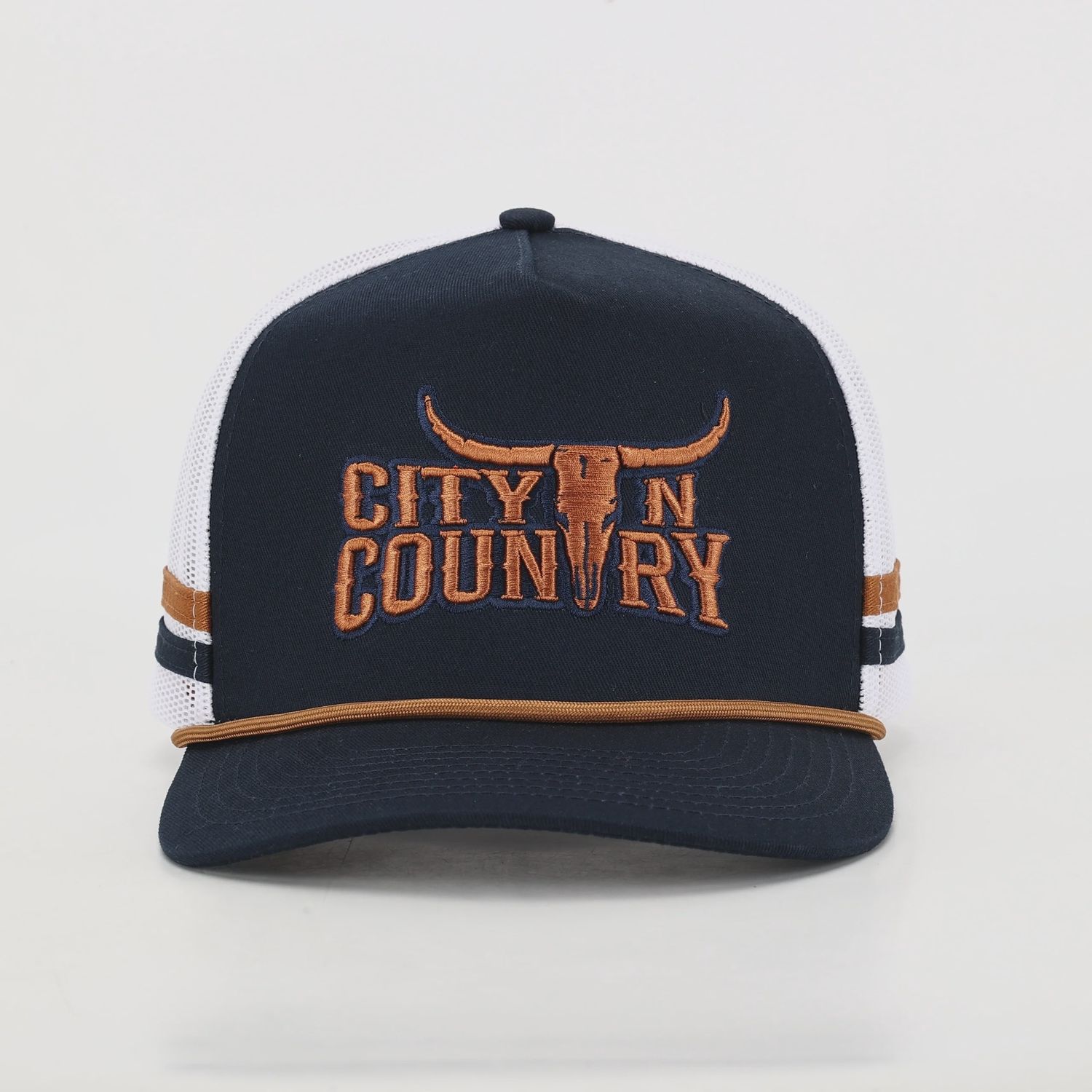 City N Country 3D Classic Navy Brown and White Cap