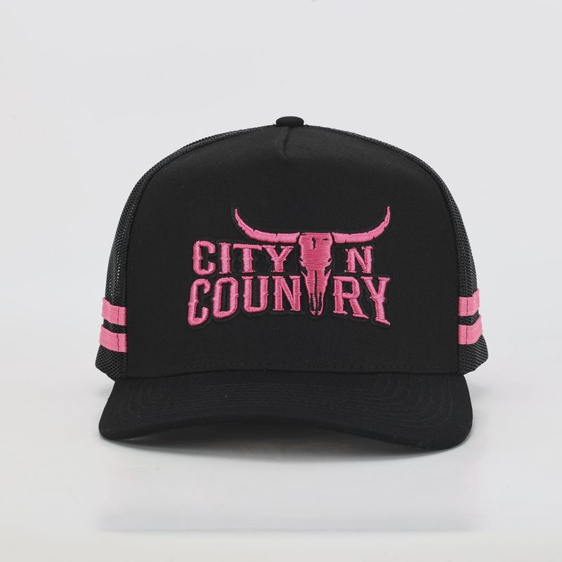 City N Country 3D Classic Black and Pink Cap