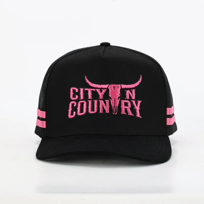 City N Country 3D Classic Black and Pink Cap