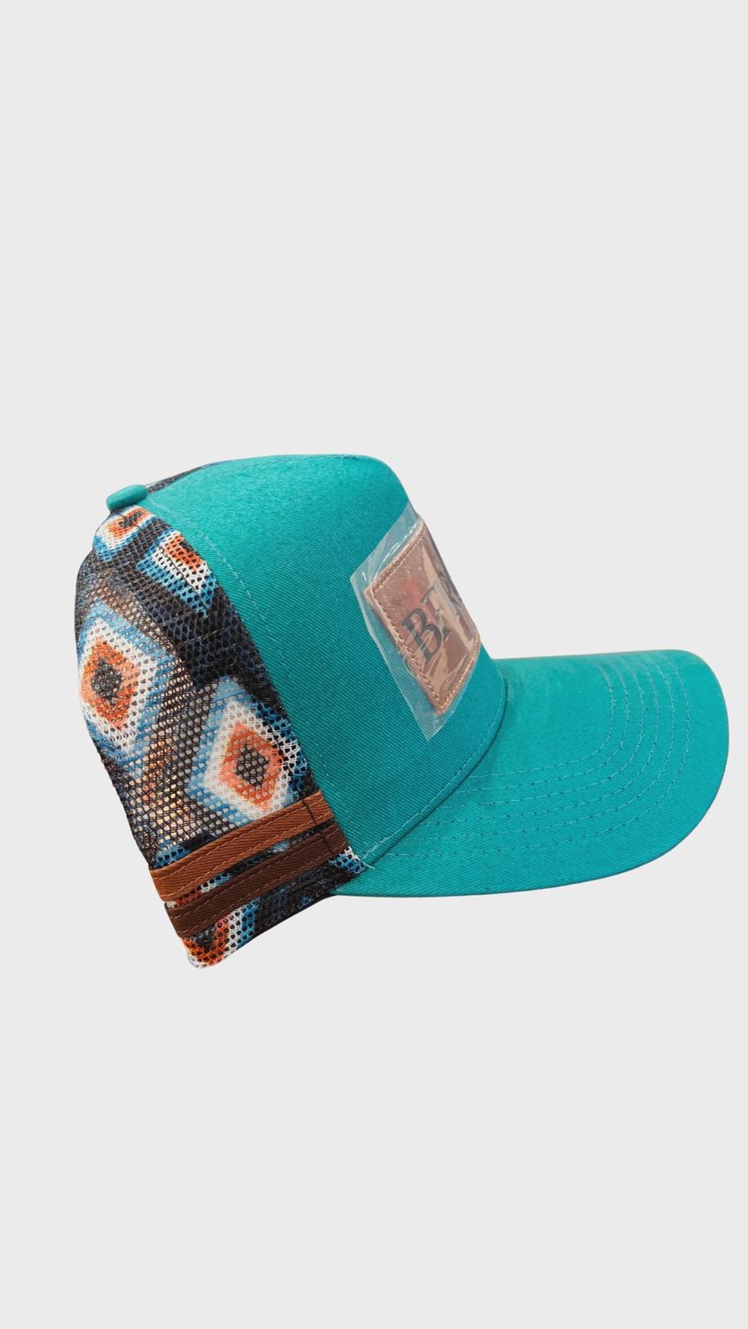 Bushfire Road Aqua Aztec Cap