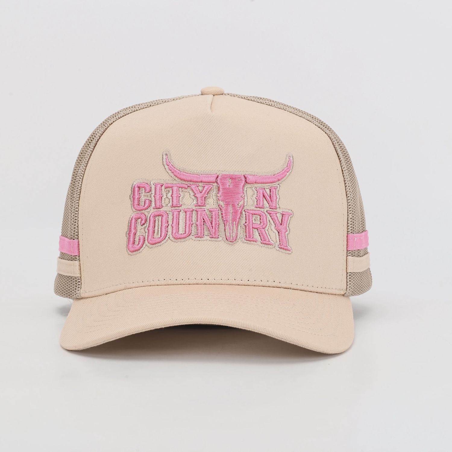 City N Country 3D Classic Beige and Pink Cap