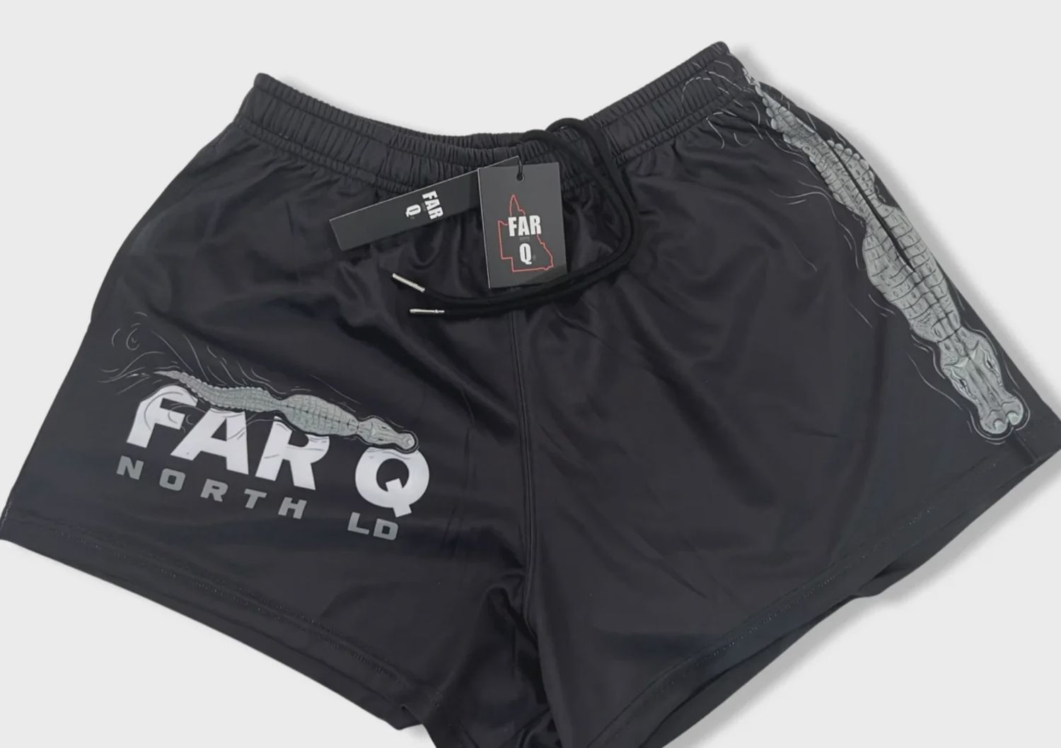 FarQ Adult Crocodile Footy Short, Color: Black, Size: S