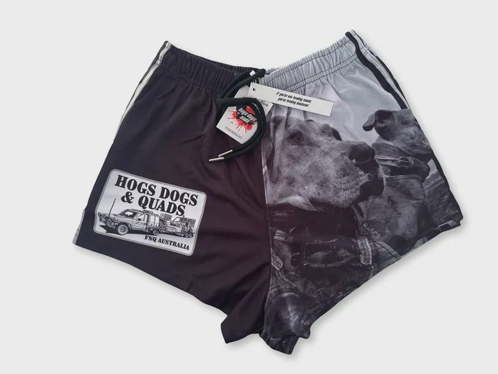 Hogs Dogs And Quads Adult Photo Black and White, Size: S