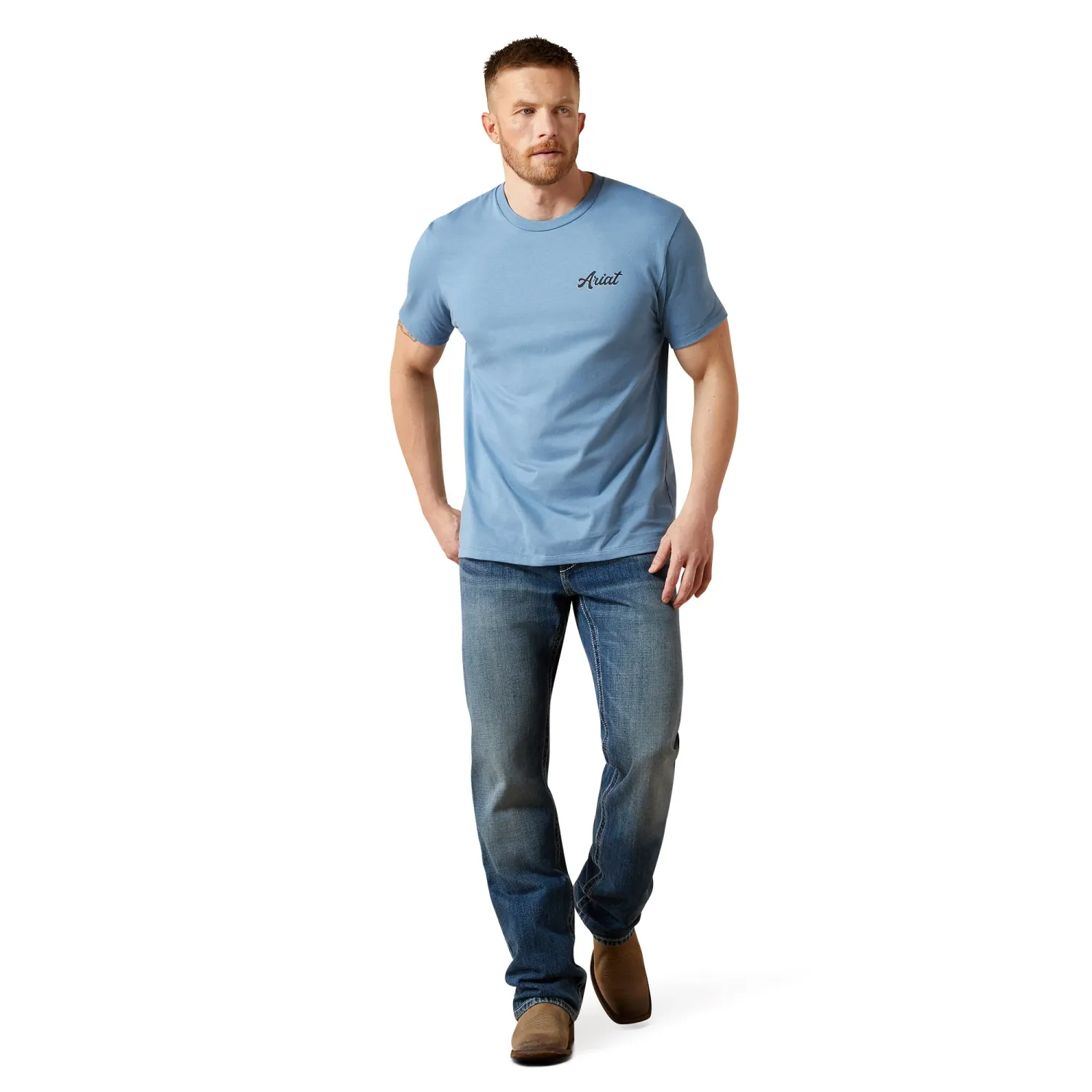 Ariat Mens Cattle Co. T-Shirt, Color: Coronet Blue, Size: S