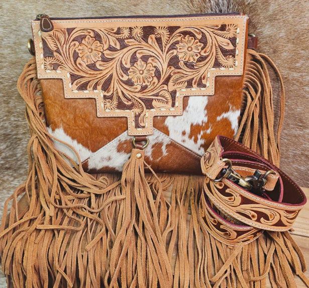Bushfire Road Sundance Cowhide Tote Bag Tan