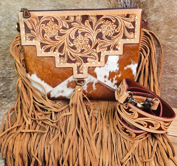 Bushfire Road Sundance Cowhide Tote Bag Tan