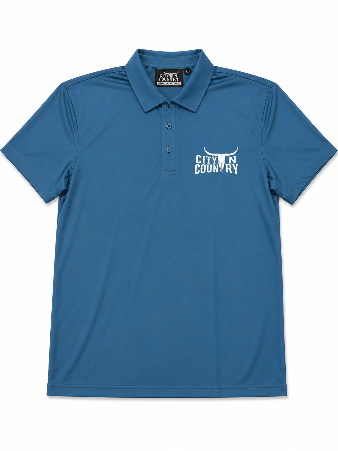 City N Country Mens Carolina Blue Sport Polo