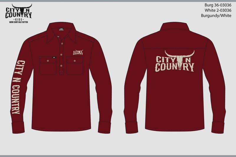 City N Country Ladies Embroidered Burgundy And White Work Shirt