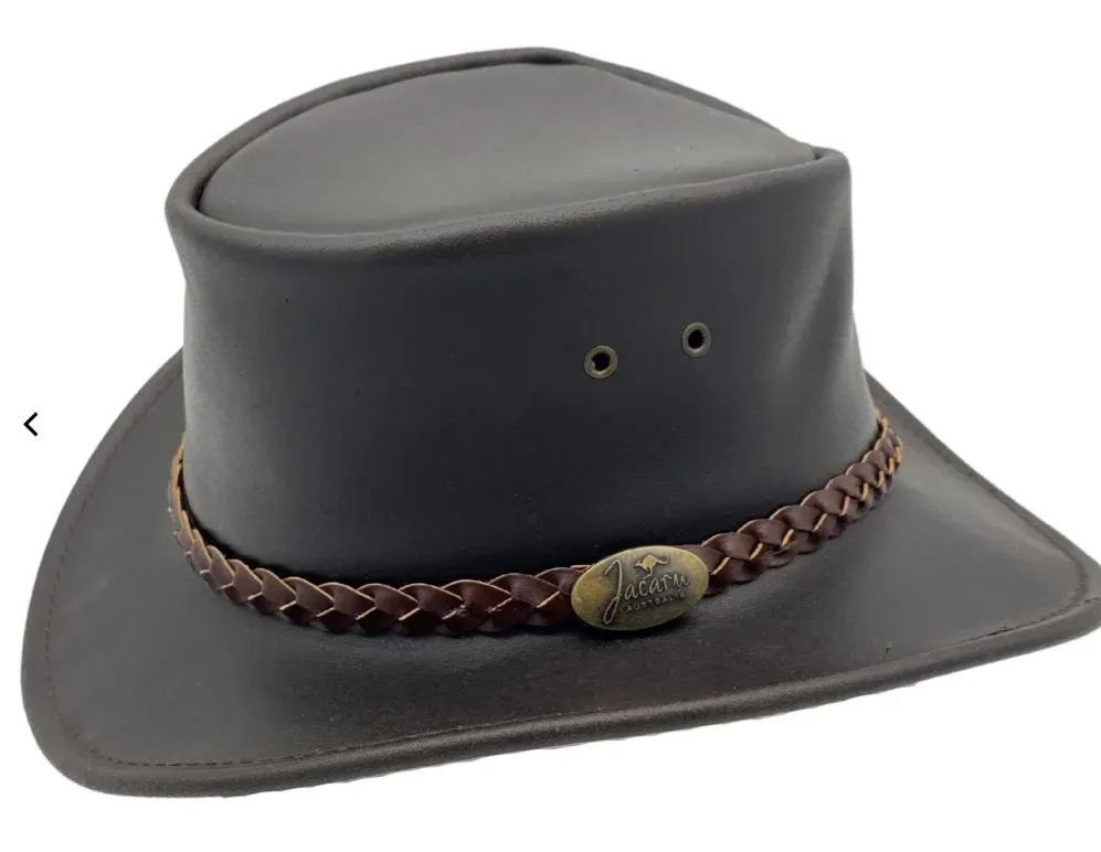 Jacaru Kids Brown Waxed Leather Hat
