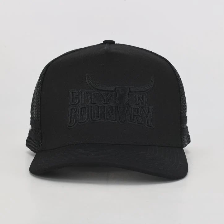 City N Country 3D Classic Black and Black Cap