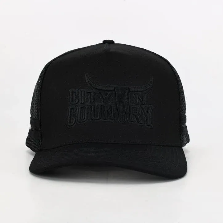City N Country 3D Classic Black and Black Cap
