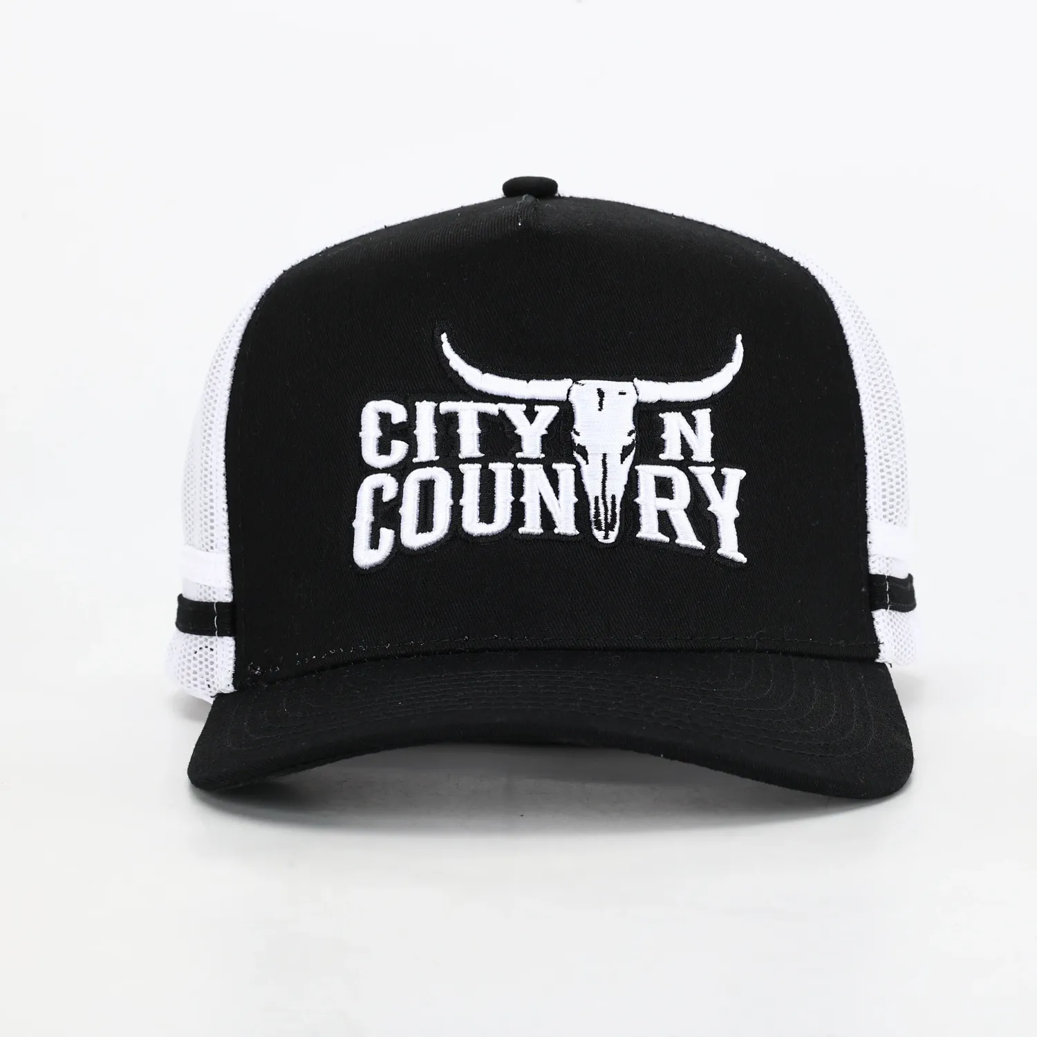 City N Country 3D Classic Black and White Cap