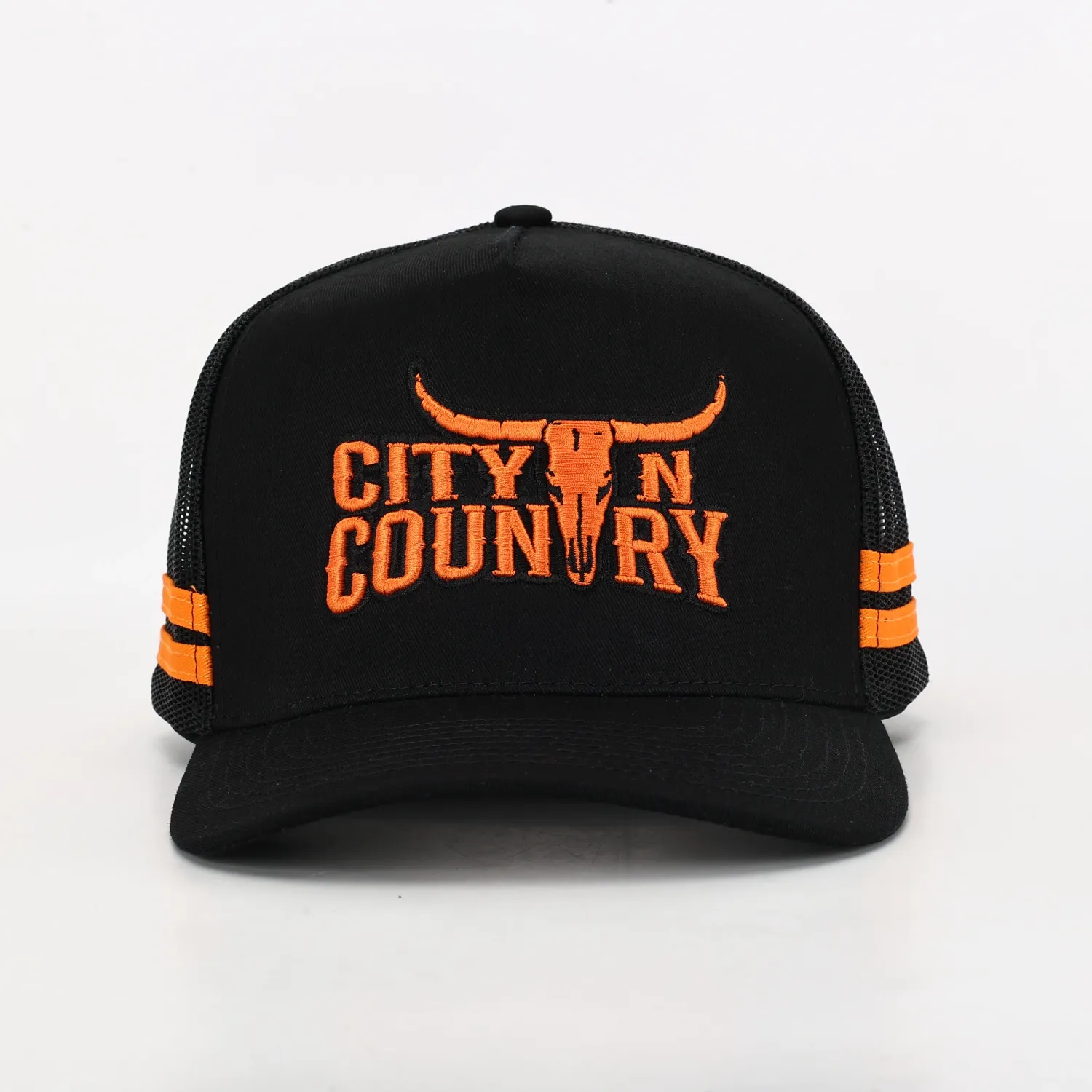 City N Country 3D Classic Black and Orange Cap