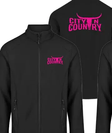 City N Country Kids Classic Black and Pink Softshell Jacket