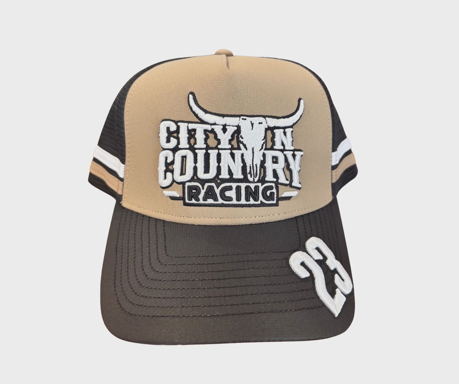 City N Country 3D Racing Khaki and Black Cap