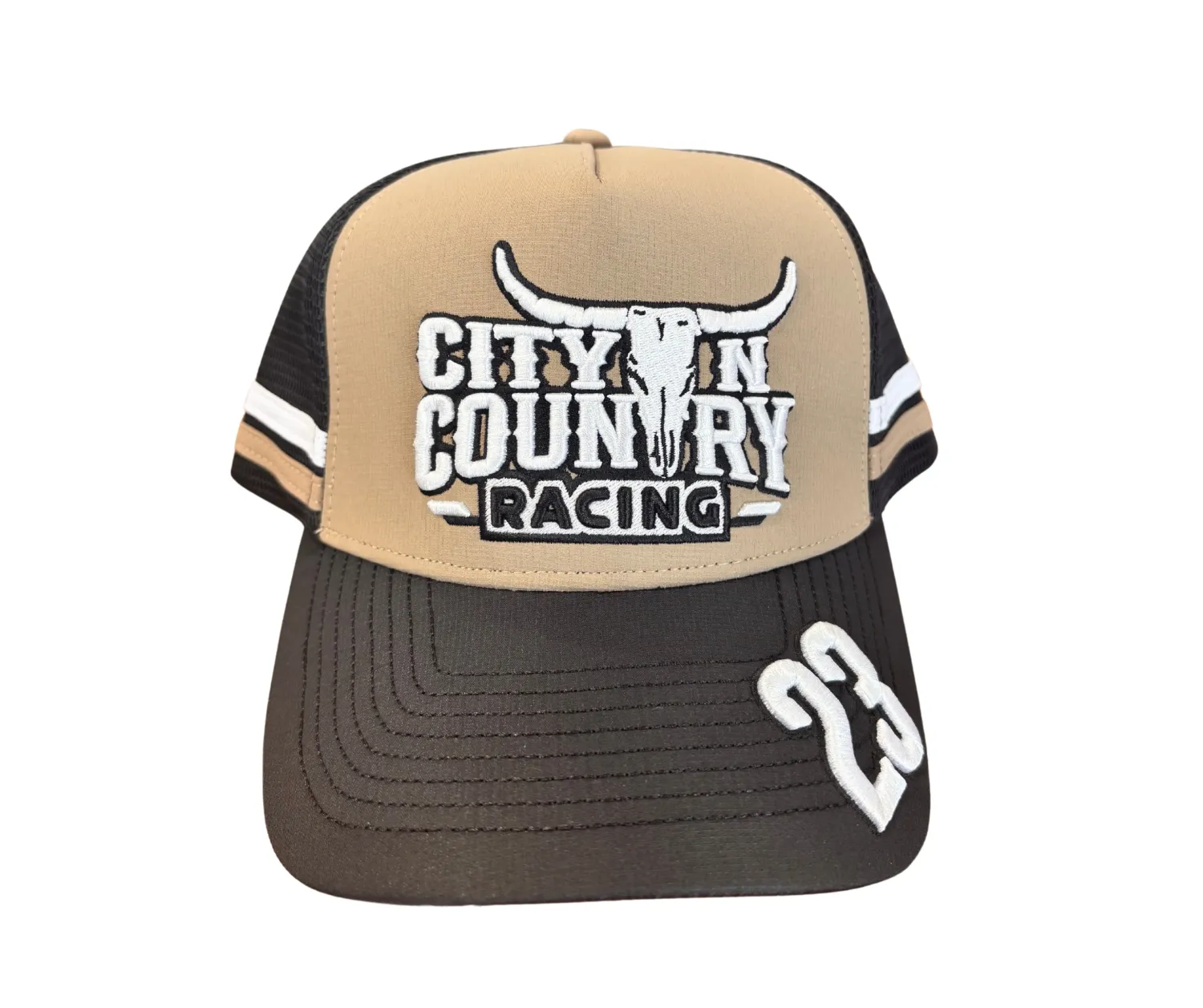 City N Country 3D Racing Khaki and Black Cap