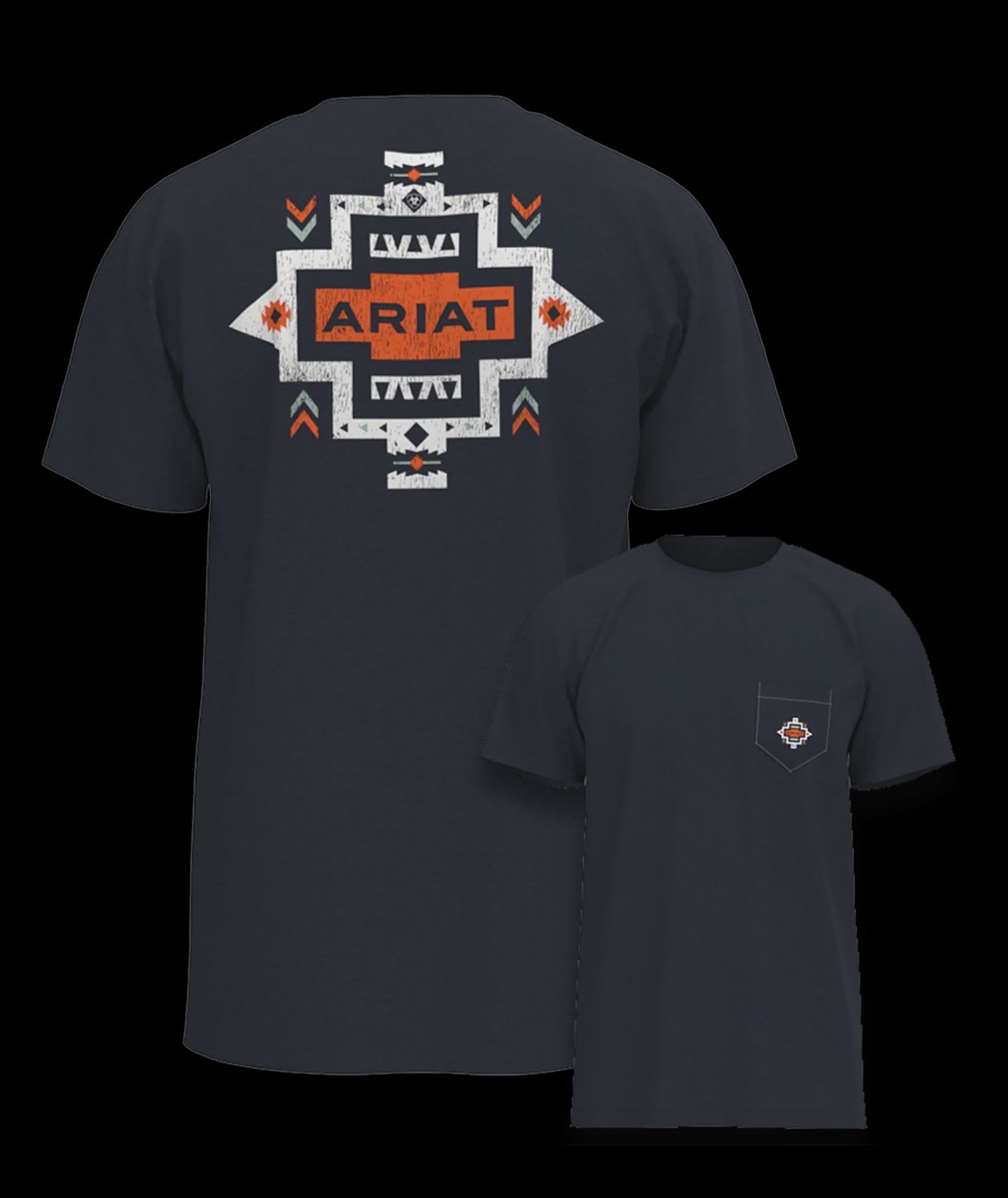 Ariat Mens Southwest Pocket Classic Blue T-Shirt, Color: Classic Blue, Size: S