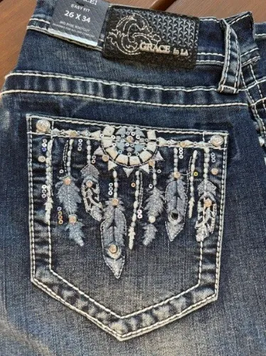 Grace In La Ladies Dreamcatcher Blue Jean, Size: 25
