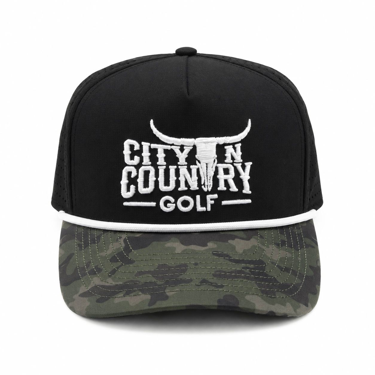 City N Country 3D Sport Black White and Army Cap