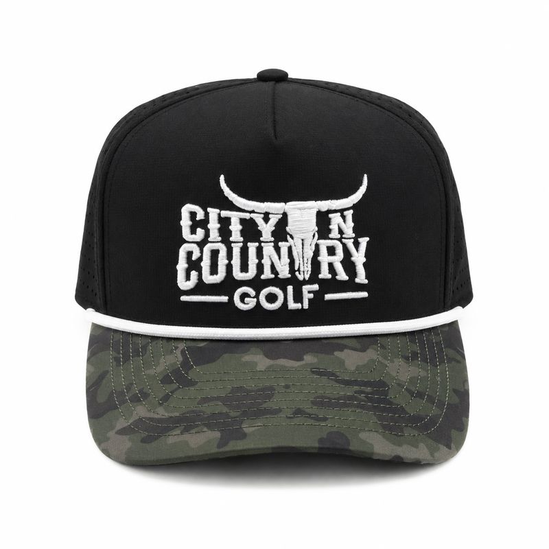 City N Country 3D Sport Black White and Army Cap