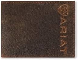 Ariat Bi Fold Bullhide Emblem Brown Wallet