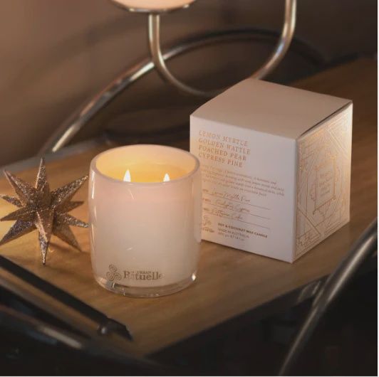 Urban Rituelle Lemon Myrtle, Golden Wattle, Poached Pear, Cypress Pine 140g Scented Soy Candle