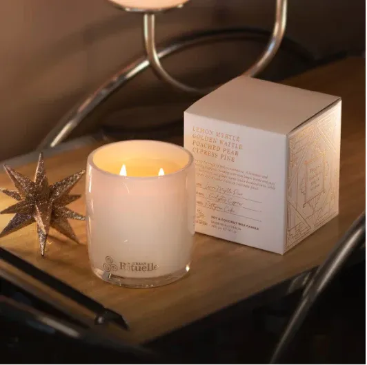 Urban Rituelle Lemon Myrtle, Golden Wattle, Poached Pear, Cypress Pine 140g Scented Soy Candle