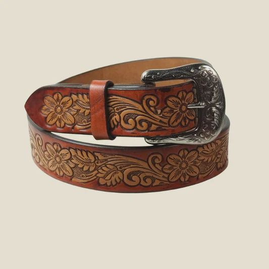 Outback King Premium Desert Bloom Western Belt, Accessory size: 30