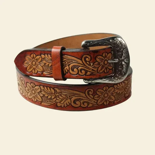 Outback King Premium Desert Bloom Western Belt, Accessory size: 30