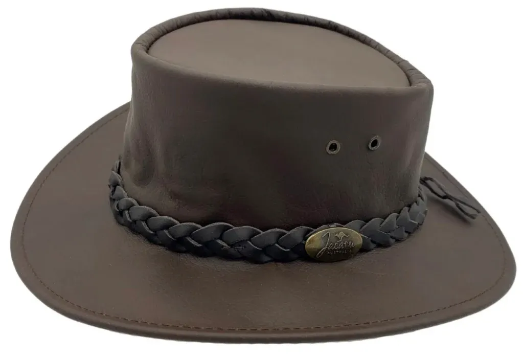 Jacaru Kids Kangaroo Brown Leather Hat