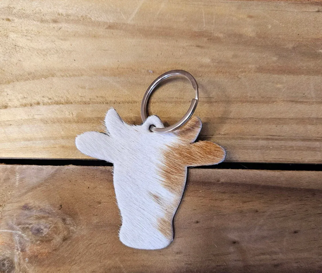 Bushfire Road Cowhide Cow Key Ring