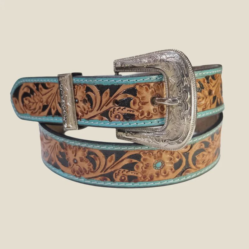 Outback King Turquoise Blossom Western Belt