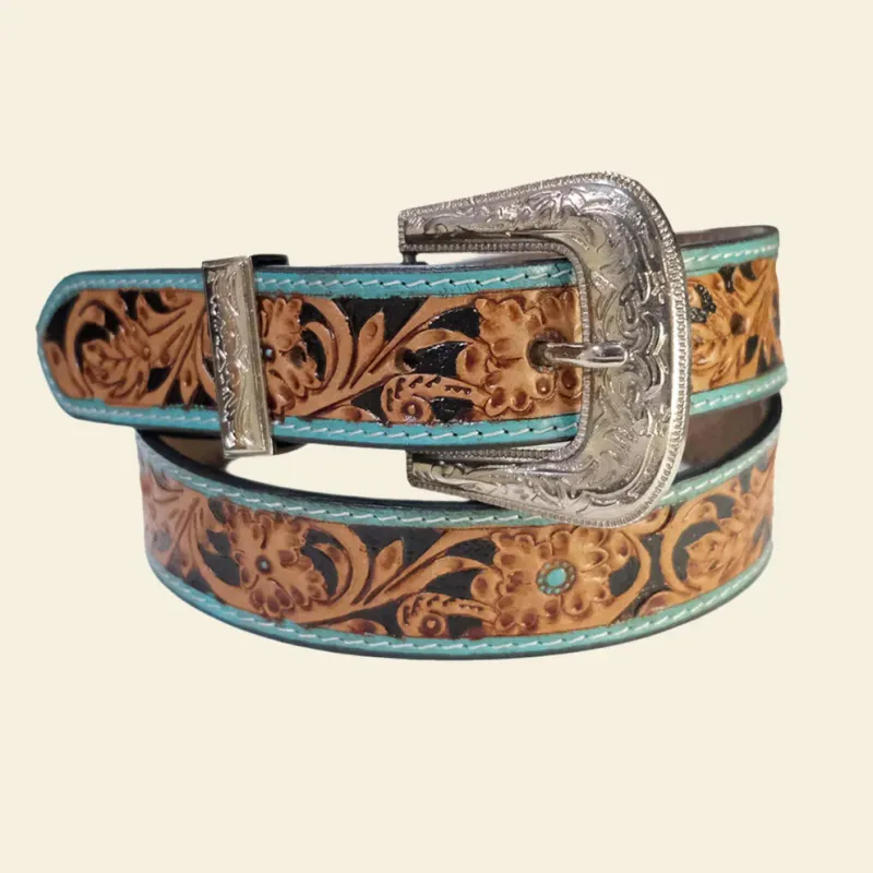 Outback King Turquoise Blossom Western Belt