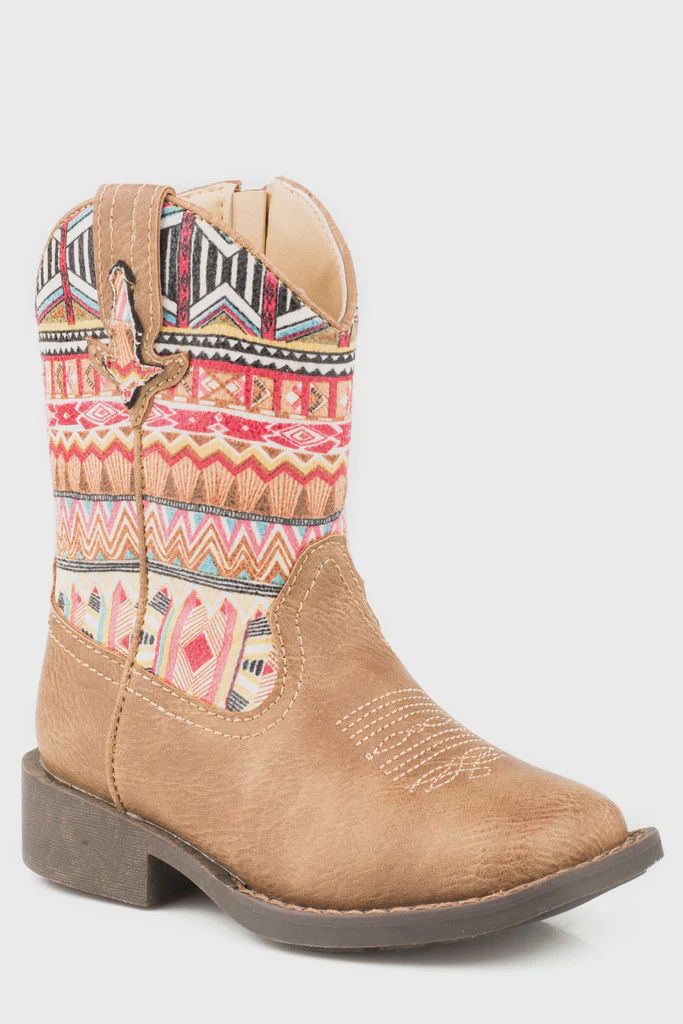 Roper Kids Toddler Aztec Tan Boot, Shoe size: 5