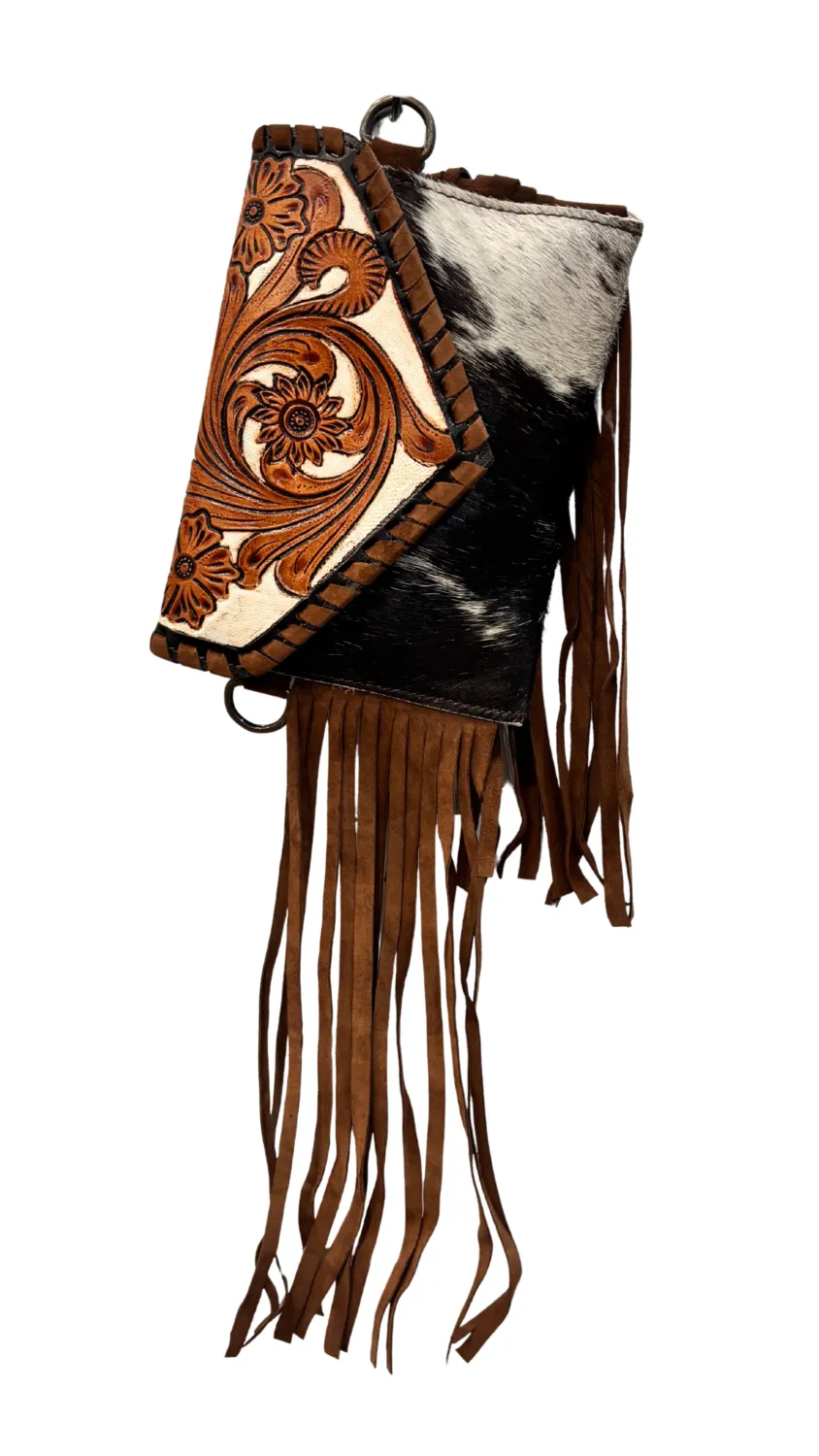 Bushfire Road Tooled Brown Tassel Shoulder Bag