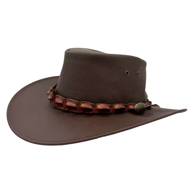 Jacaru Wild Roo Croc Digger Brown Leather Hat