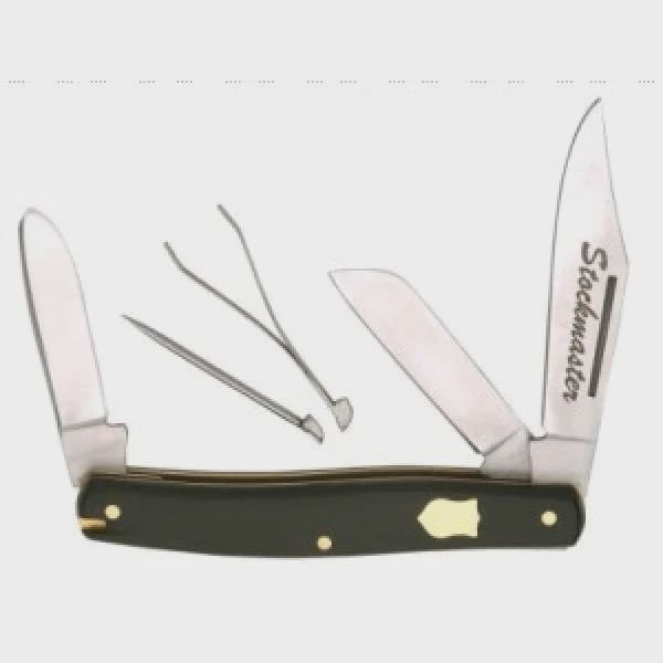 Knife 3 Blade Stockmaster STock Knife With Pick and Tweezer