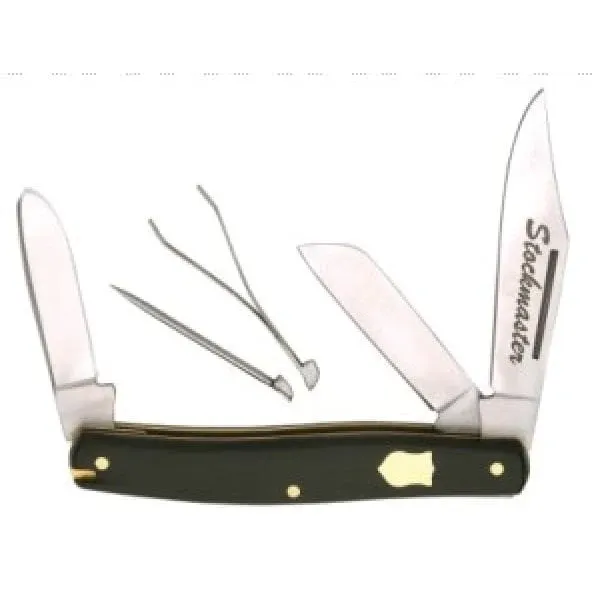 Knife 3 Blade Stockmaster STock Knife With Pick and Tweezer