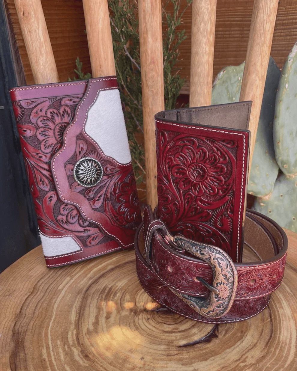 Outback King Western Cowboy Indian Cherry Wallet
