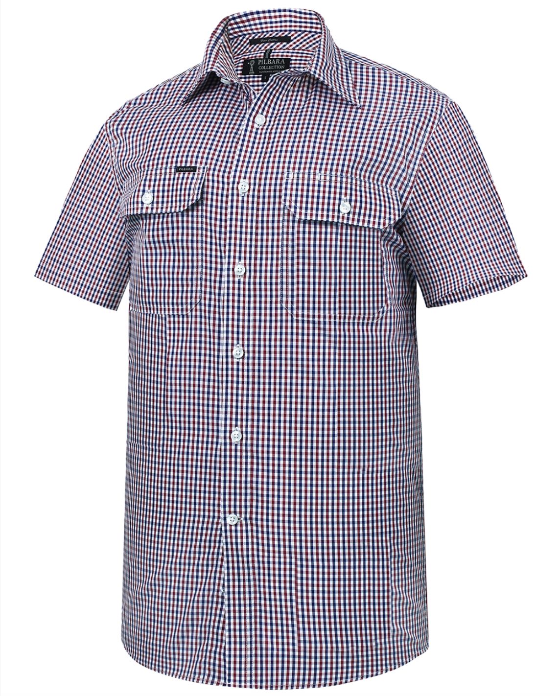 Pilbara Mens Premium Maroon Short Sleeve Shirt