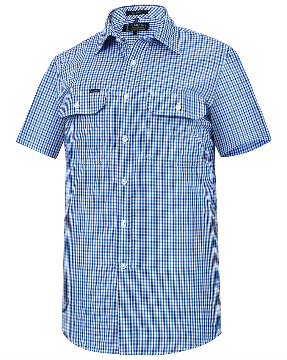Pilbara Mens Premium Cobalt Short Sleeve Shirt
